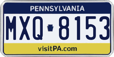 PA license plate MXQ8153