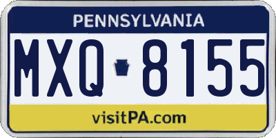 PA license plate MXQ8155