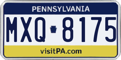 PA license plate MXQ8175