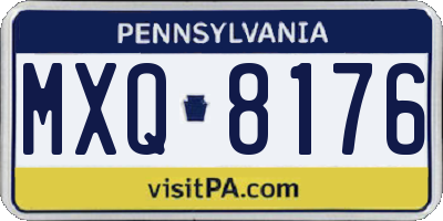 PA license plate MXQ8176