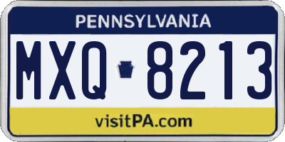 PA license plate MXQ8213