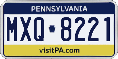 PA license plate MXQ8221