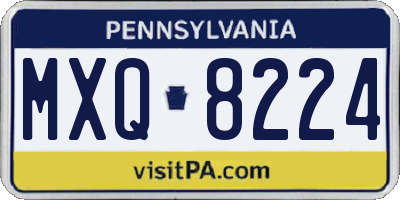 PA license plate MXQ8224