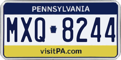 PA license plate MXQ8244