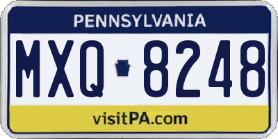 PA license plate MXQ8248