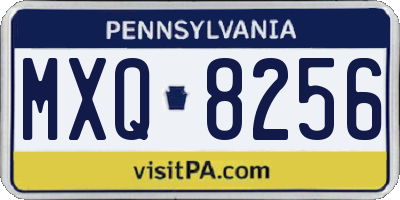 PA license plate MXQ8256