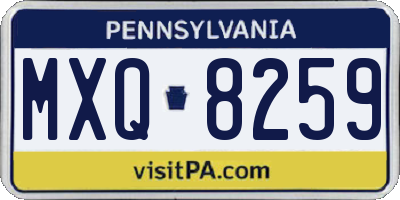 PA license plate MXQ8259