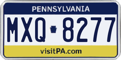 PA license plate MXQ8277