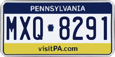 PA license plate MXQ8291