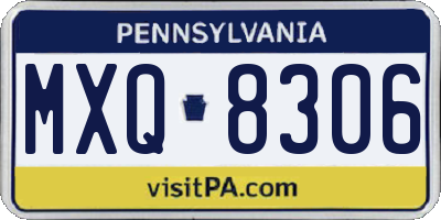 PA license plate MXQ8306