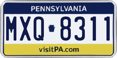 PA license plate MXQ8311
