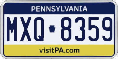 PA license plate MXQ8359