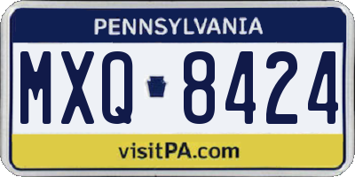 PA license plate MXQ8424
