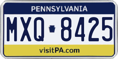 PA license plate MXQ8425