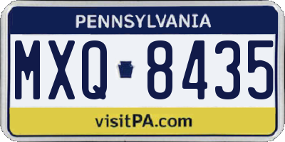 PA license plate MXQ8435