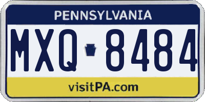 PA license plate MXQ8484