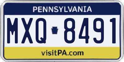 PA license plate MXQ8491