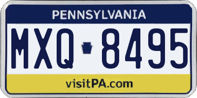 PA license plate MXQ8495