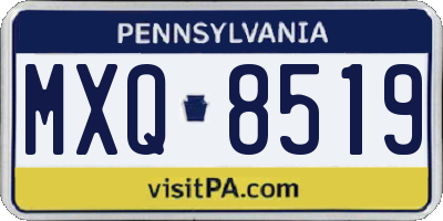 PA license plate MXQ8519