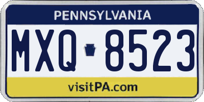 PA license plate MXQ8523