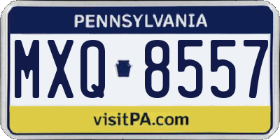 PA license plate MXQ8557