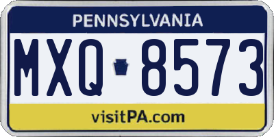 PA license plate MXQ8573