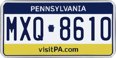 PA license plate MXQ8610