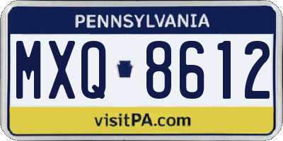 PA license plate MXQ8612