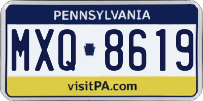 PA license plate MXQ8619