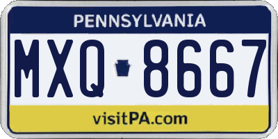 PA license plate MXQ8667