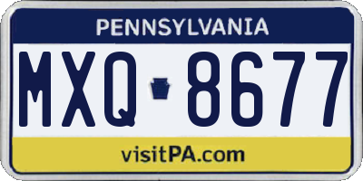 PA license plate MXQ8677