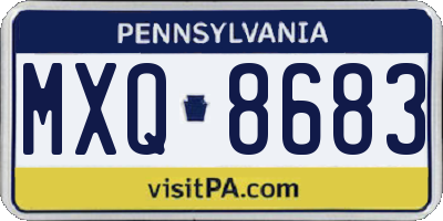 PA license plate MXQ8683