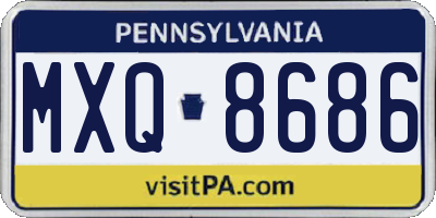 PA license plate MXQ8686