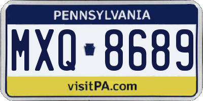 PA license plate MXQ8689