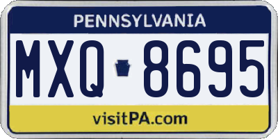 PA license plate MXQ8695
