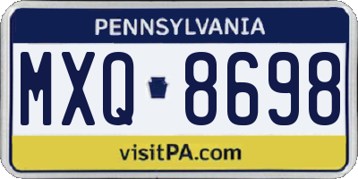 PA license plate MXQ8698