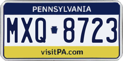 PA license plate MXQ8723