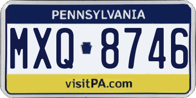 PA license plate MXQ8746