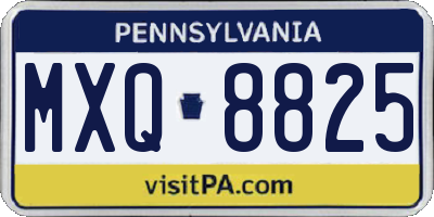 PA license plate MXQ8825