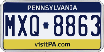 PA license plate MXQ8863