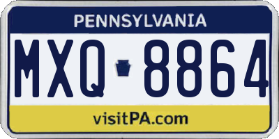 PA license plate MXQ8864