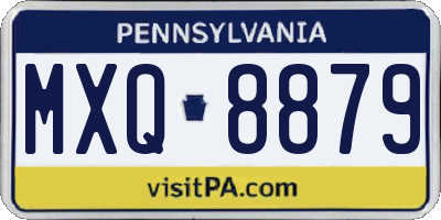 PA license plate MXQ8879