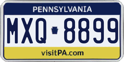PA license plate MXQ8899