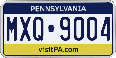 PA license plate MXQ9004