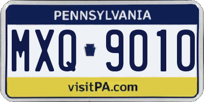 PA license plate MXQ9010