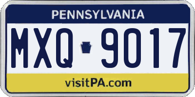 PA license plate MXQ9017
