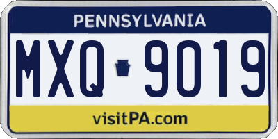 PA license plate MXQ9019