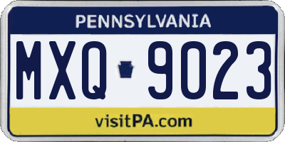 PA license plate MXQ9023