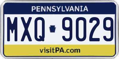 PA license plate MXQ9029