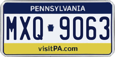 PA license plate MXQ9063